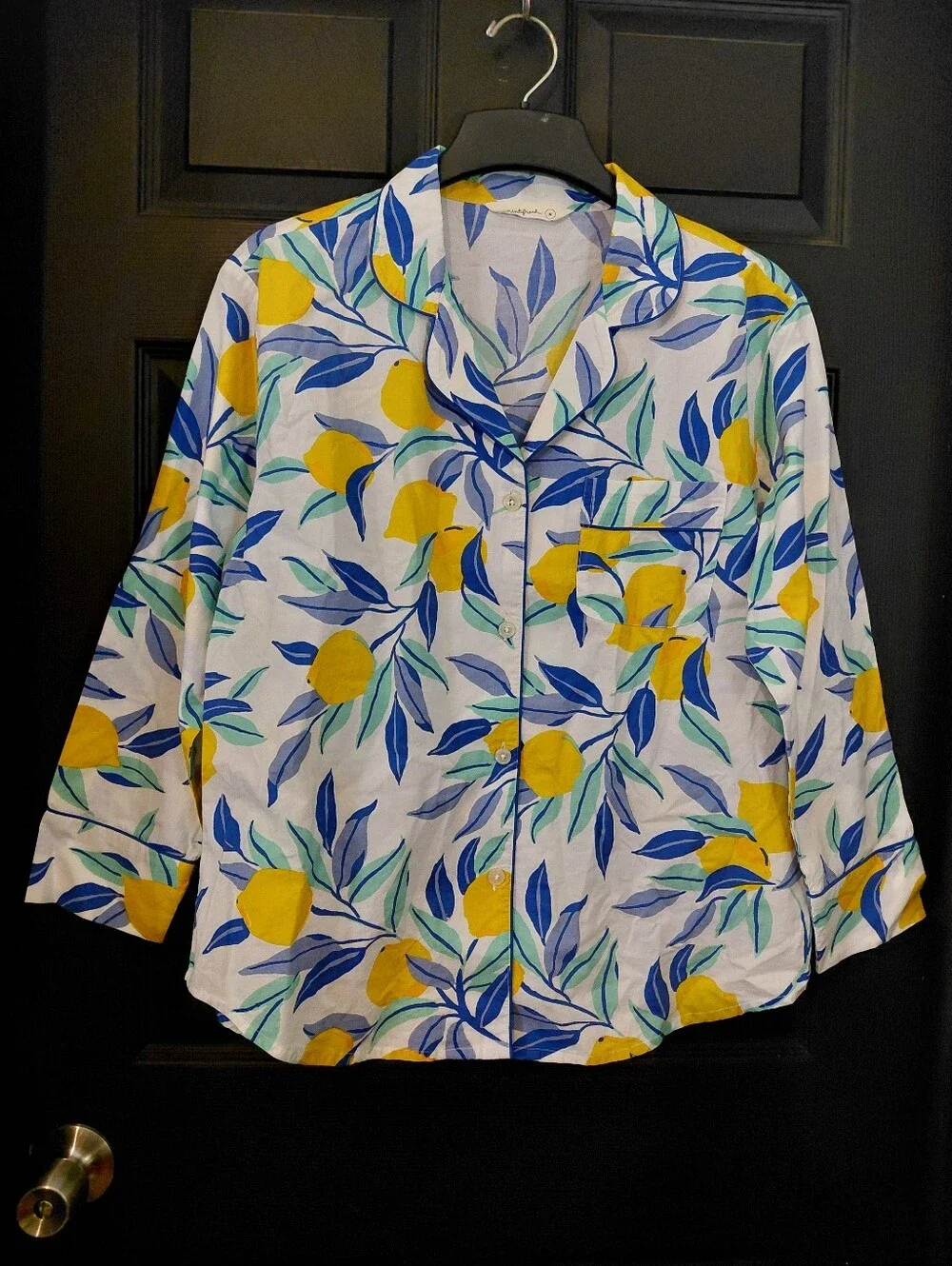 Printfresh Sz. M Lemon Zest 100% Organic Cotton Long PJ Set